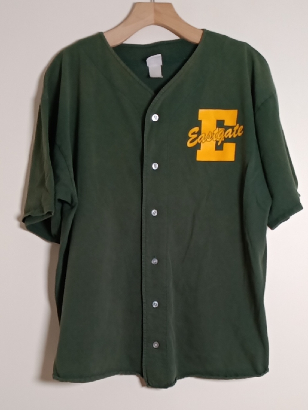 Badger Sport Eastgate Vintage Cotton Button Front Baseball Jersey Size XL